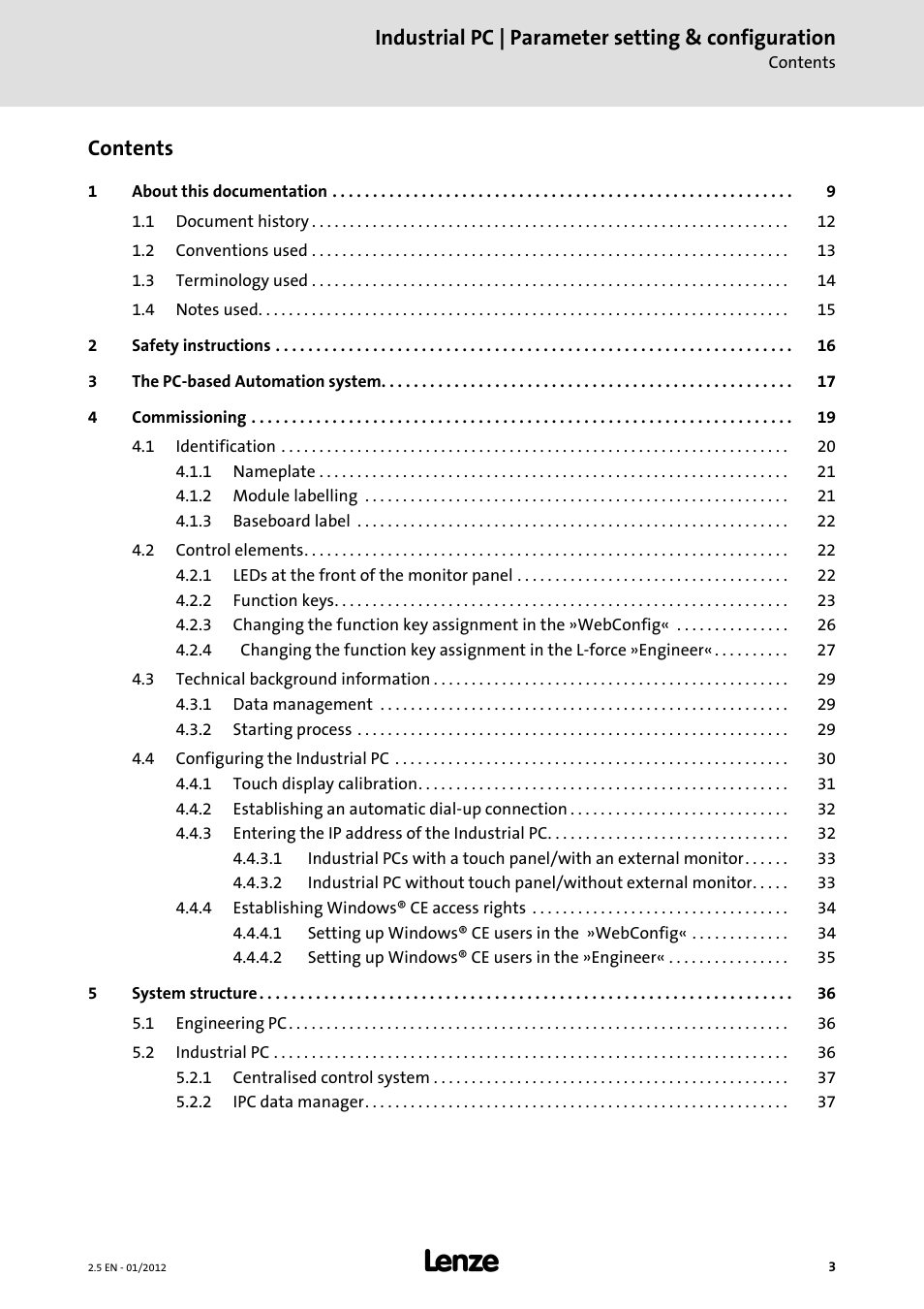 Lenze PC-based Automation Industrial PC User Manual | Page 3 / 226