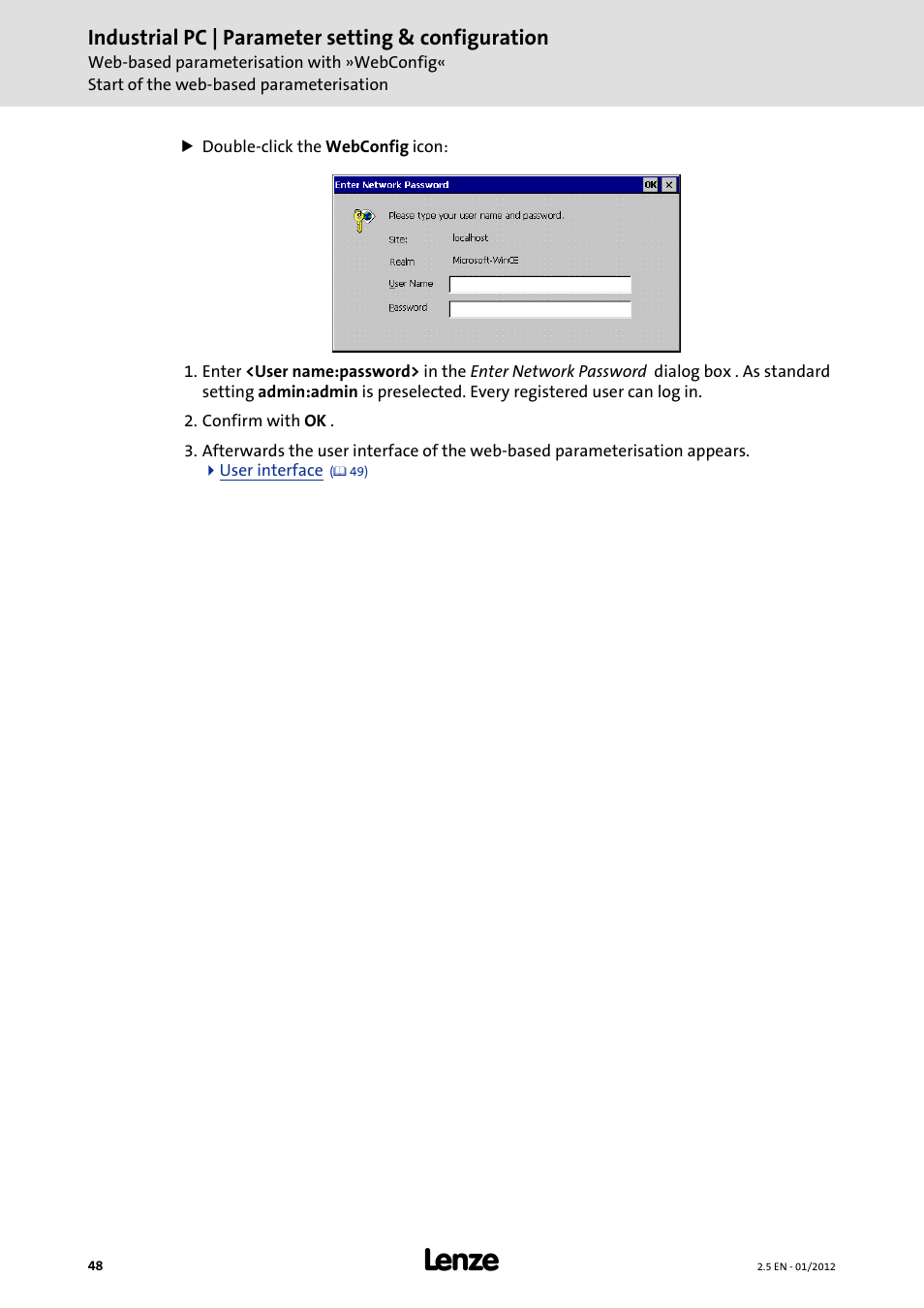 Industrial pc | parameter setting & configuration | Lenze PC-based Automation Industrial PC User Manual | Page 48 / 226