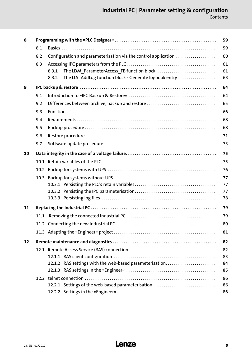 Industrial pc | parameter setting & configuration | Lenze PC-based Automation Industrial PC User Manual | Page 5 / 226