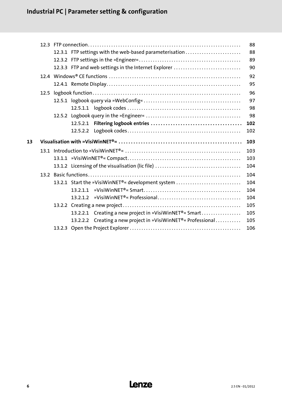 Industrial pc | parameter setting & configuration | Lenze PC-based Automation Industrial PC User Manual | Page 6 / 226