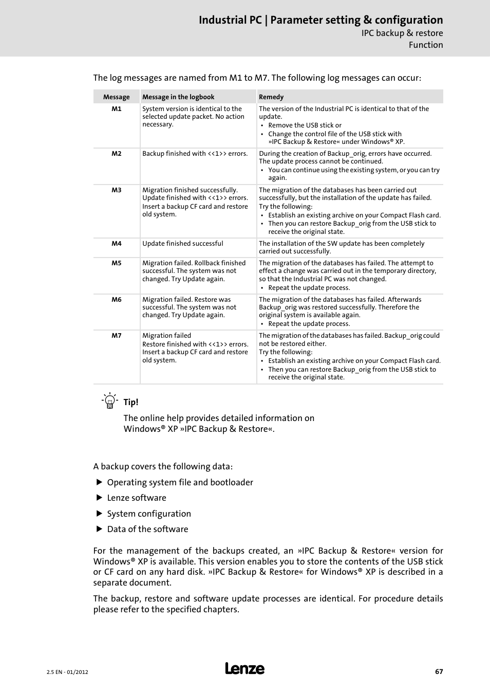 Industrial pc | parameter setting & configuration | Lenze PC-based Automation Industrial PC User Manual | Page 67 / 226