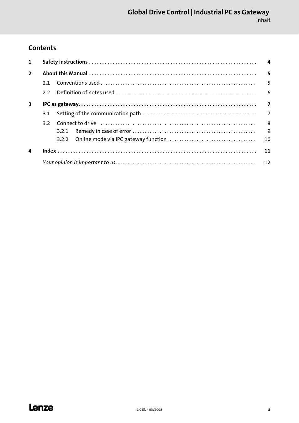Lenze Global Drive Control (GDC) User Manual | Page 3 / 12