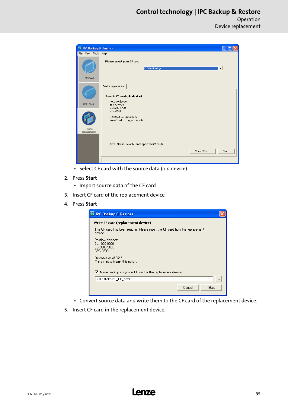 Lenze Backup + Restore__Backup+Restore (PC-based) User Manual | Page 35 / 40