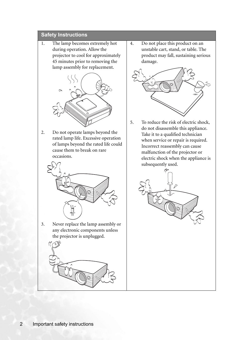 BenQ MP620p User Manual | Page 8 / 55