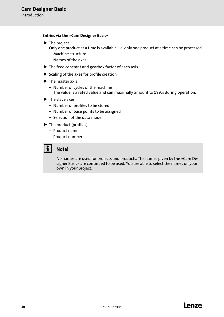 Cam designer basic | Lenze Cam Designer Basic User Manual | Page 10 / 53