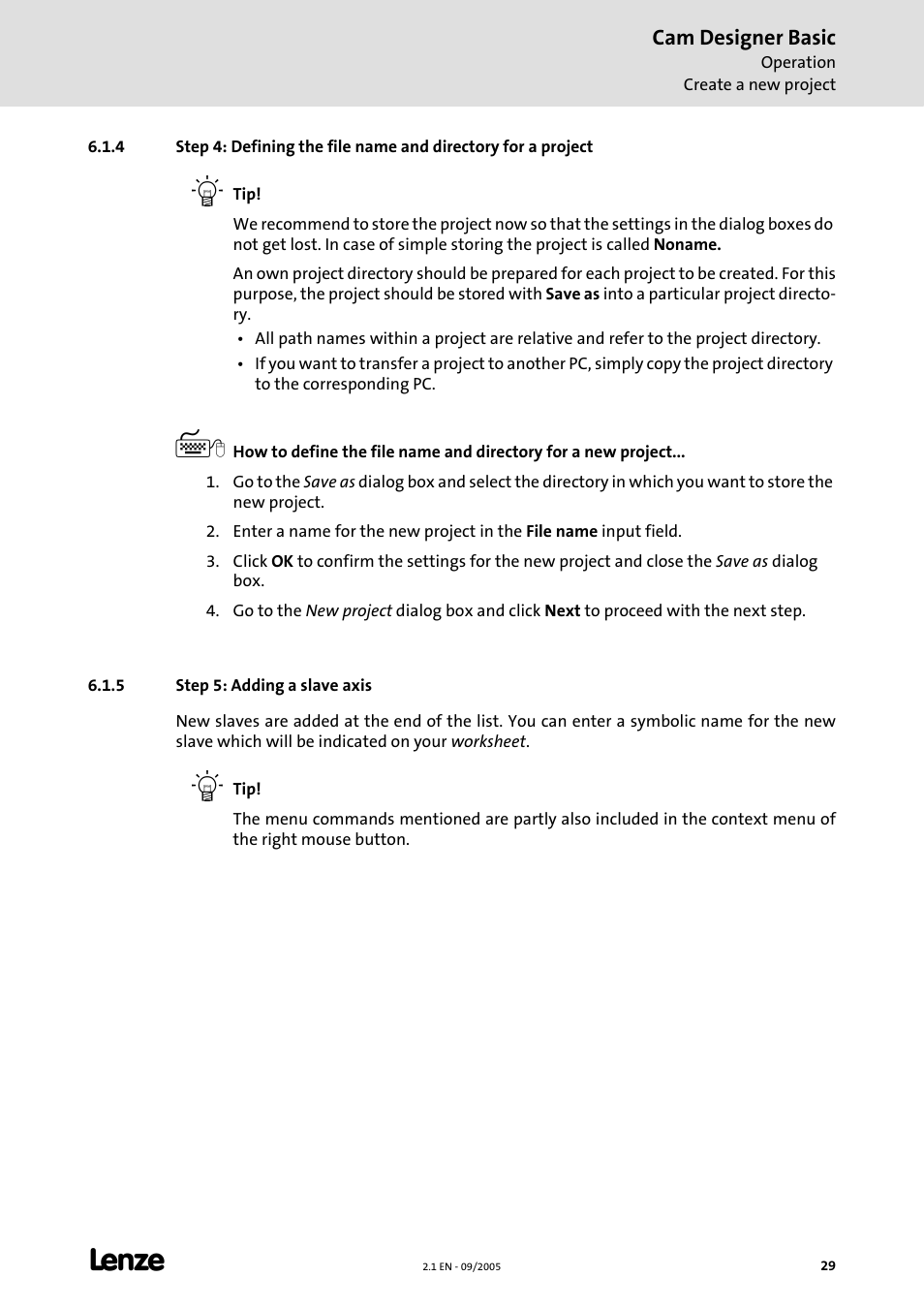 5 step 5: adding a slave axis | Lenze Cam Designer Basic User Manual | Page 29 / 53