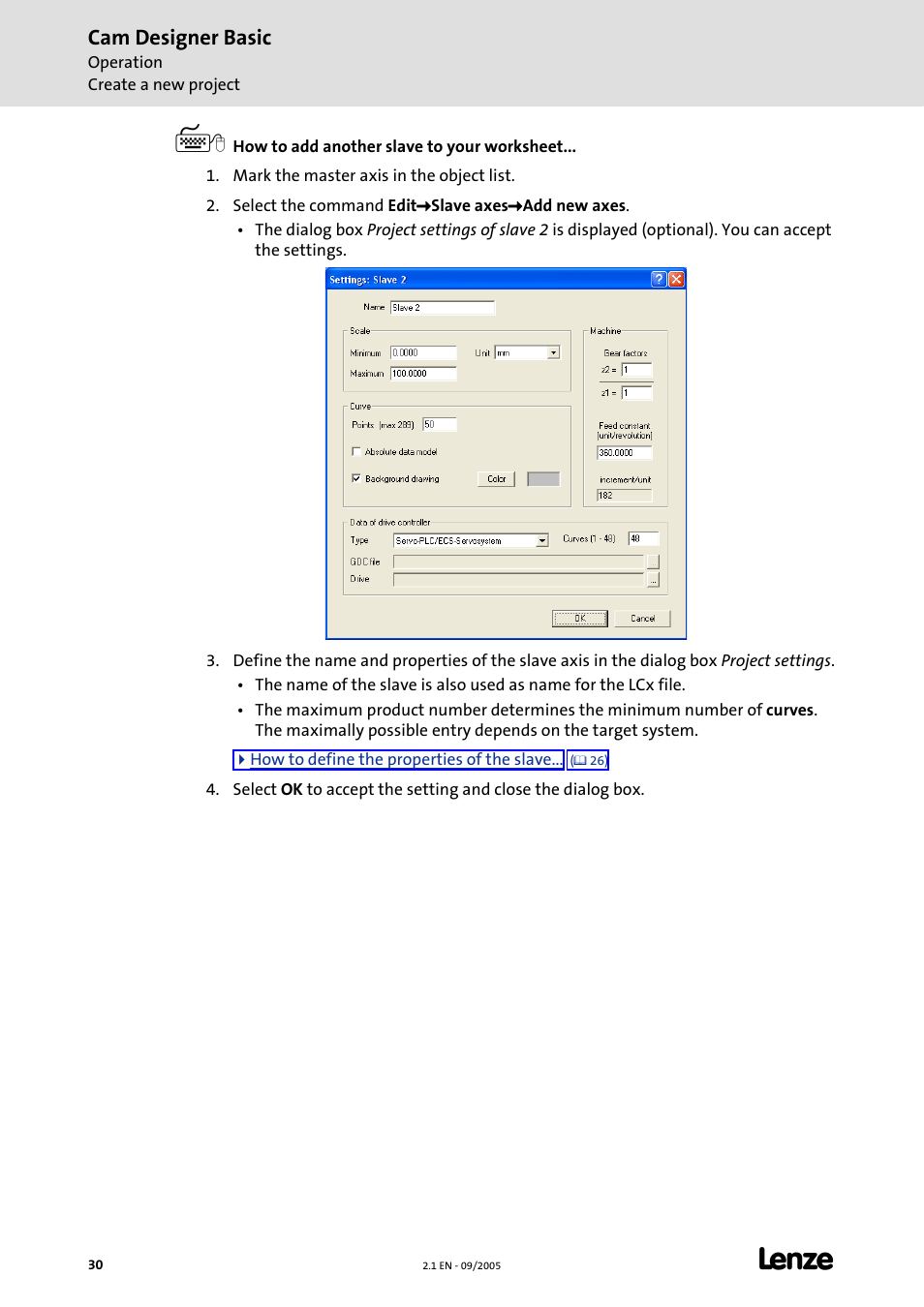 Cam designer basic | Lenze Cam Designer Basic User Manual | Page 30 / 53