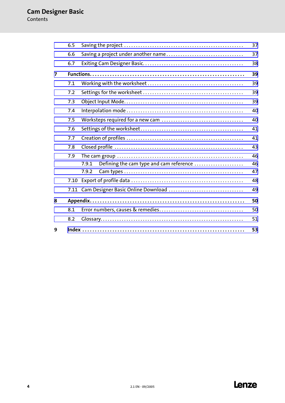 Cam designer basic | Lenze Cam Designer Basic User Manual | Page 4 / 53