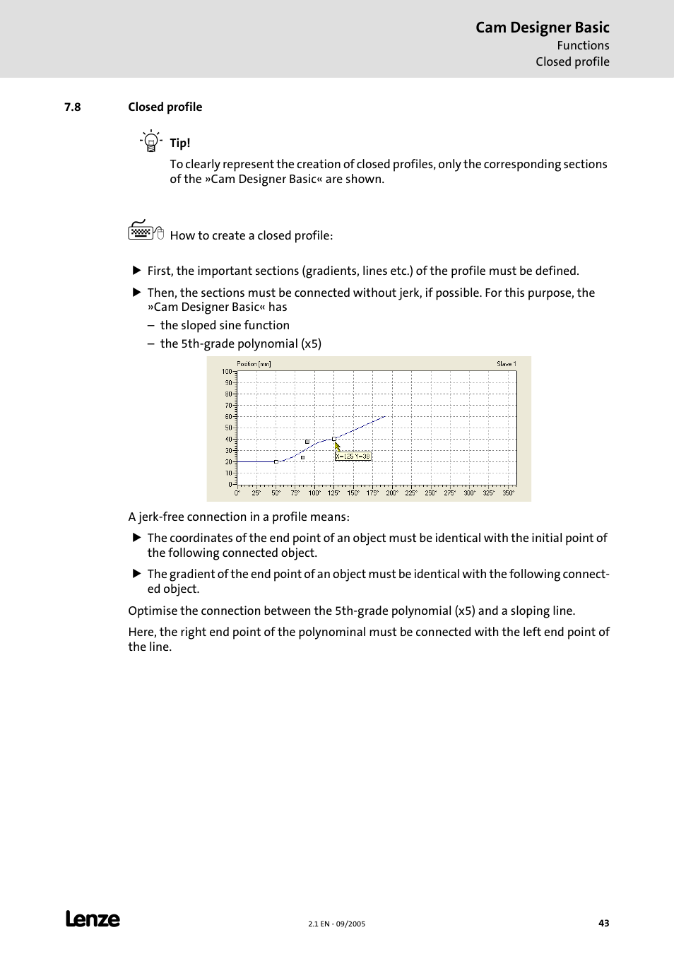 8 closed profile | Lenze Cam Designer Basic User Manual | Page 43 / 53