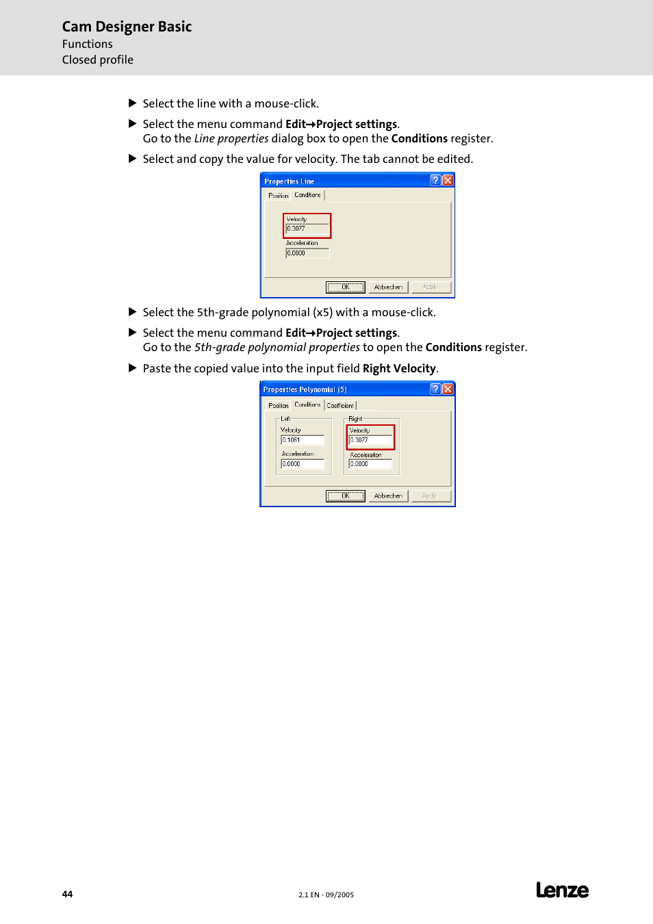 Cam designer basic | Lenze Cam Designer Basic User Manual | Page 44 / 53