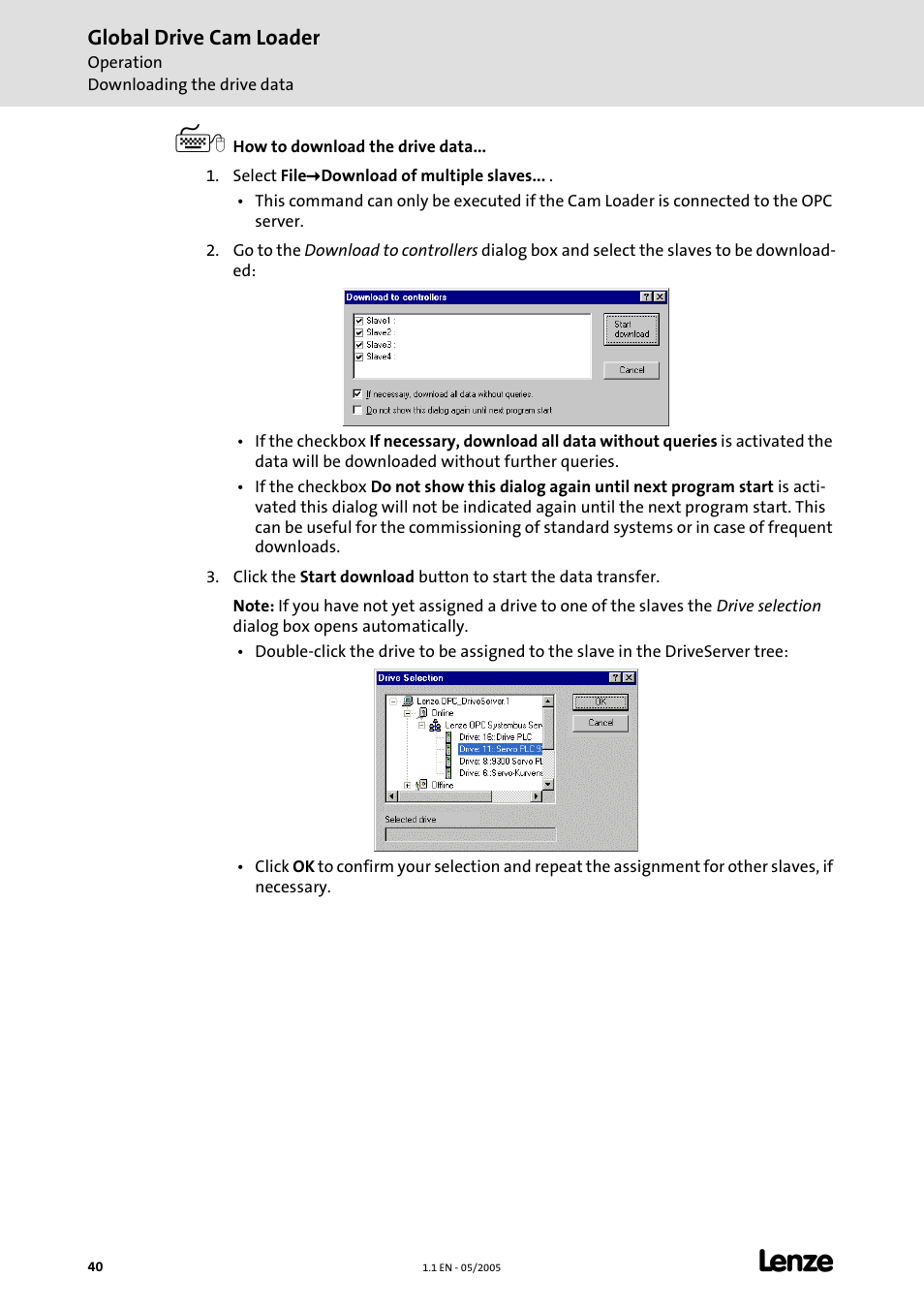 Global drive cam loader | Lenze Global Drive Cam Loader User Manual | Page 40 / 54