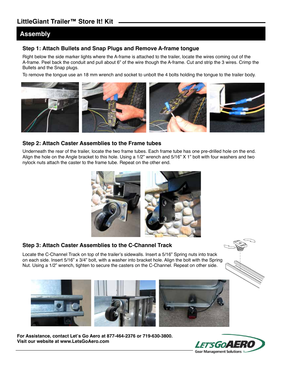 Littlegiant trailer™ store it! kit assembly | Let's Go Aero LGT Store-It! ACC3078 User Manual | Page 2 / 2