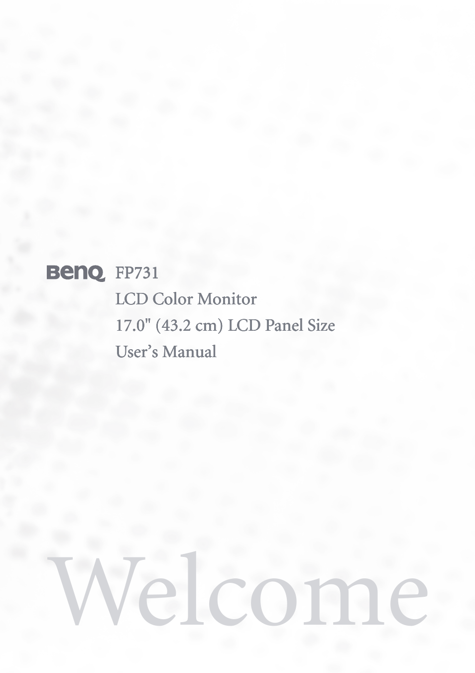 BenQ FP731 User Manual | 54 pages