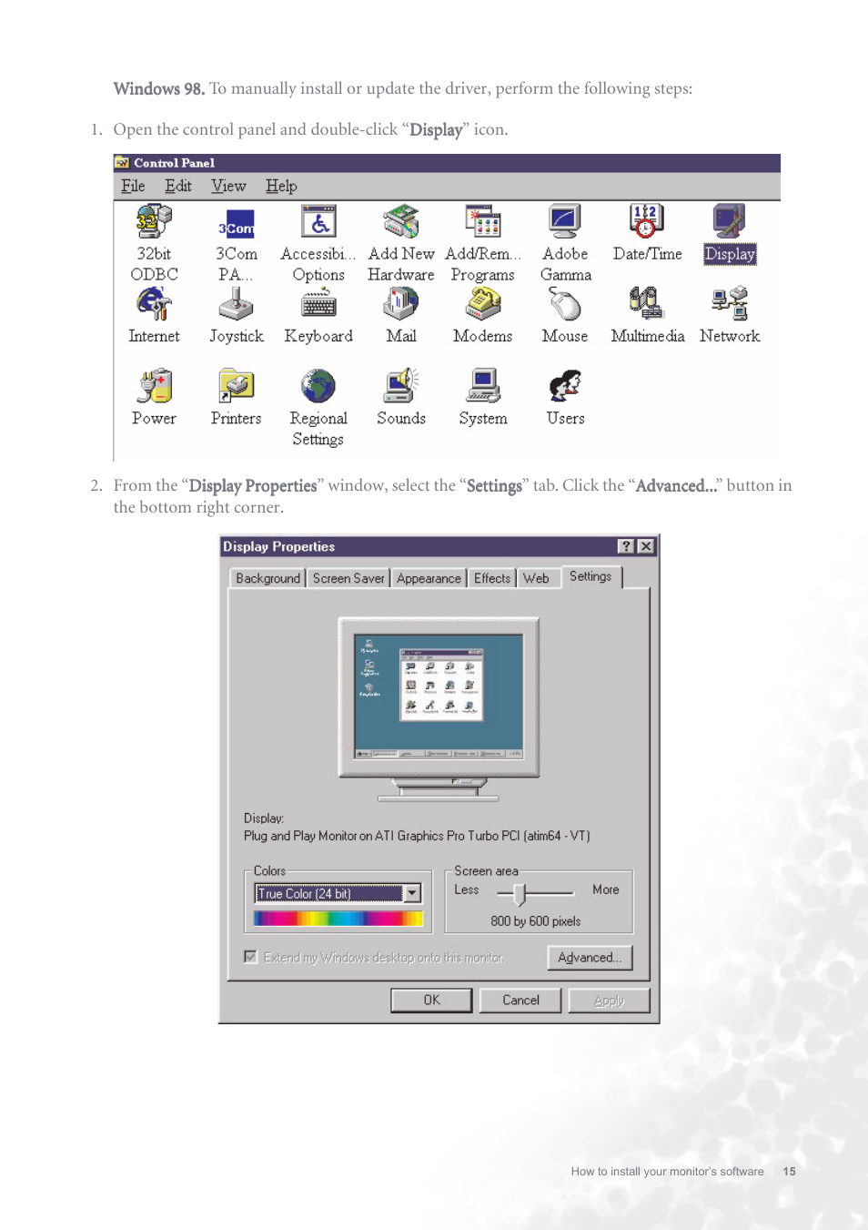 BenQ FP731 User Manual | Page 15 / 54