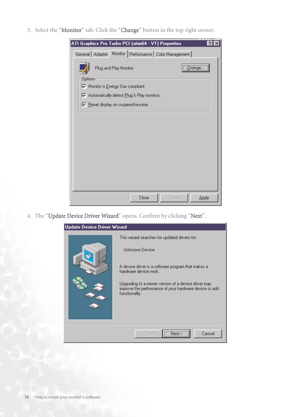 BenQ FP731 User Manual | Page 16 / 54