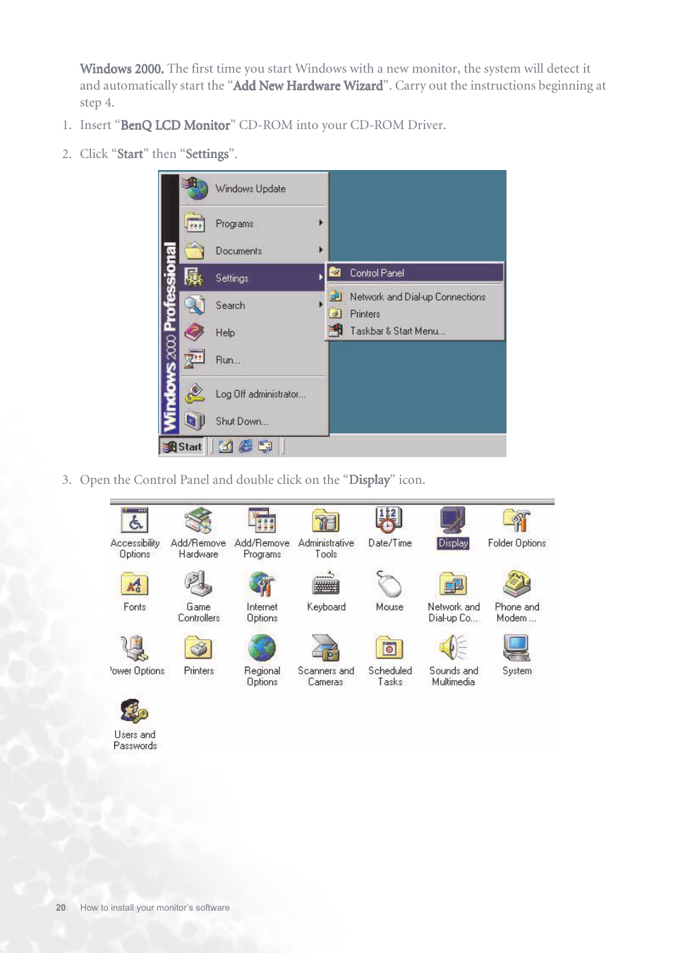 BenQ FP731 User Manual | Page 20 / 54