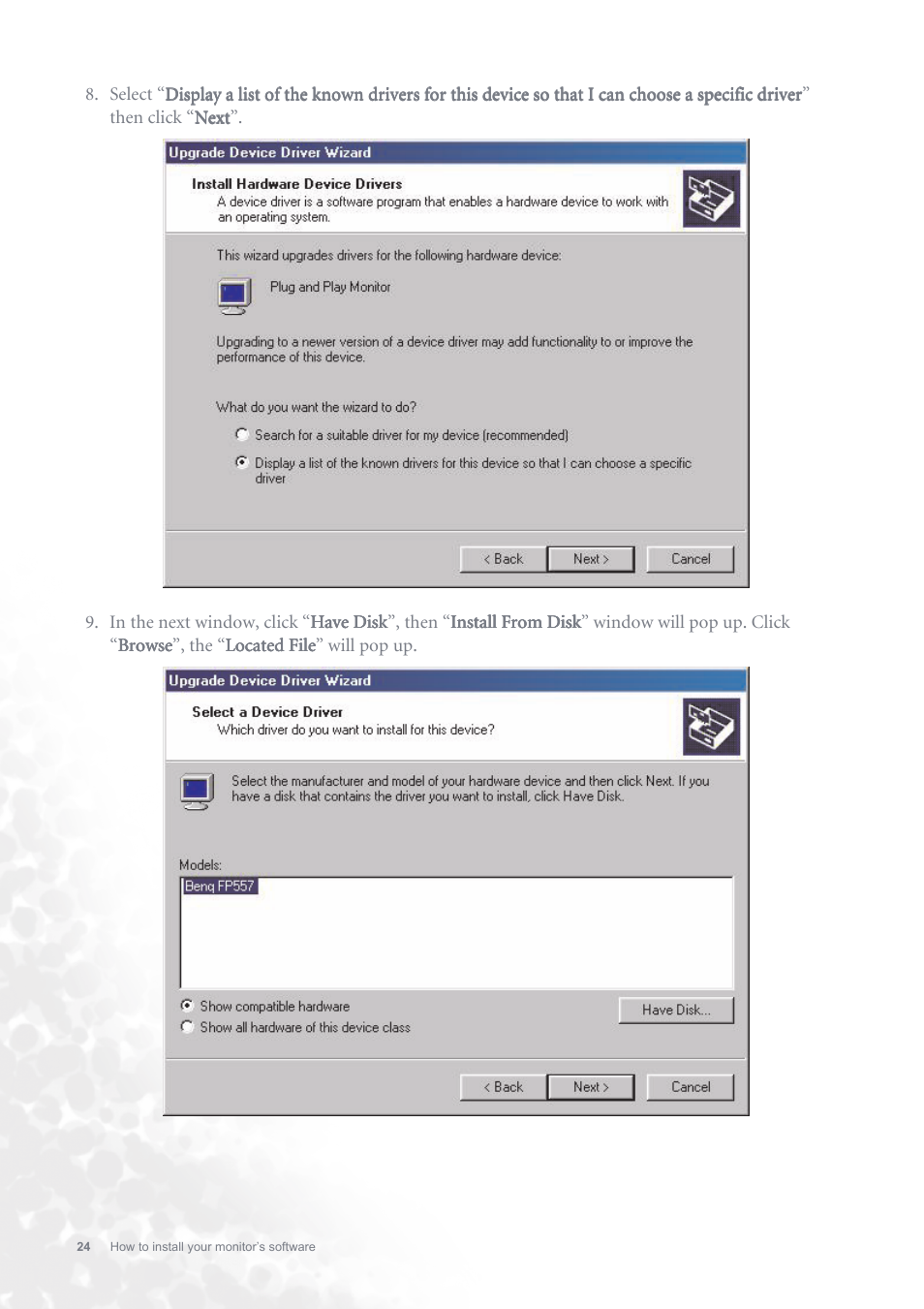 BenQ FP731 User Manual | Page 24 / 54