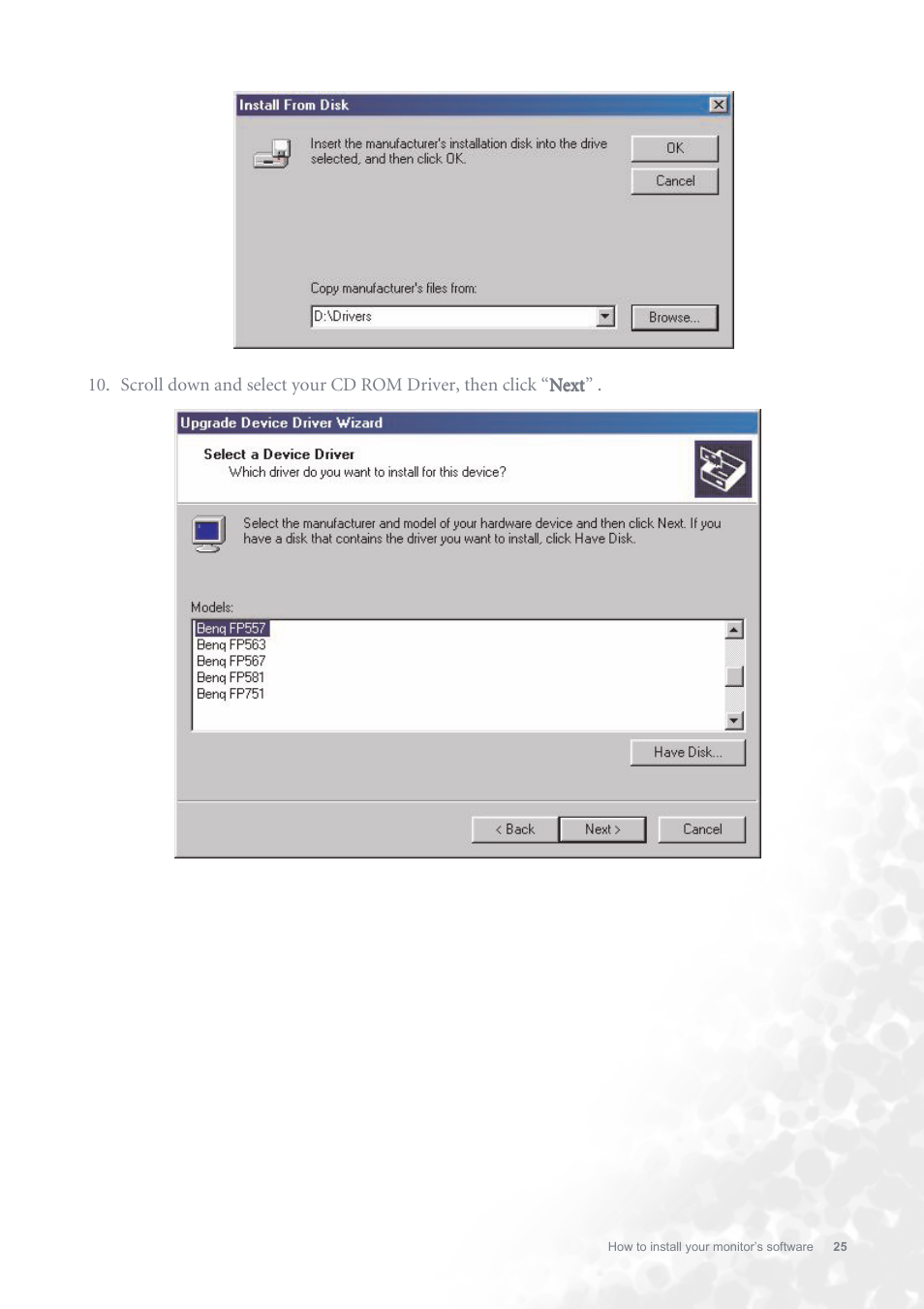 BenQ FP731 User Manual | Page 25 / 54