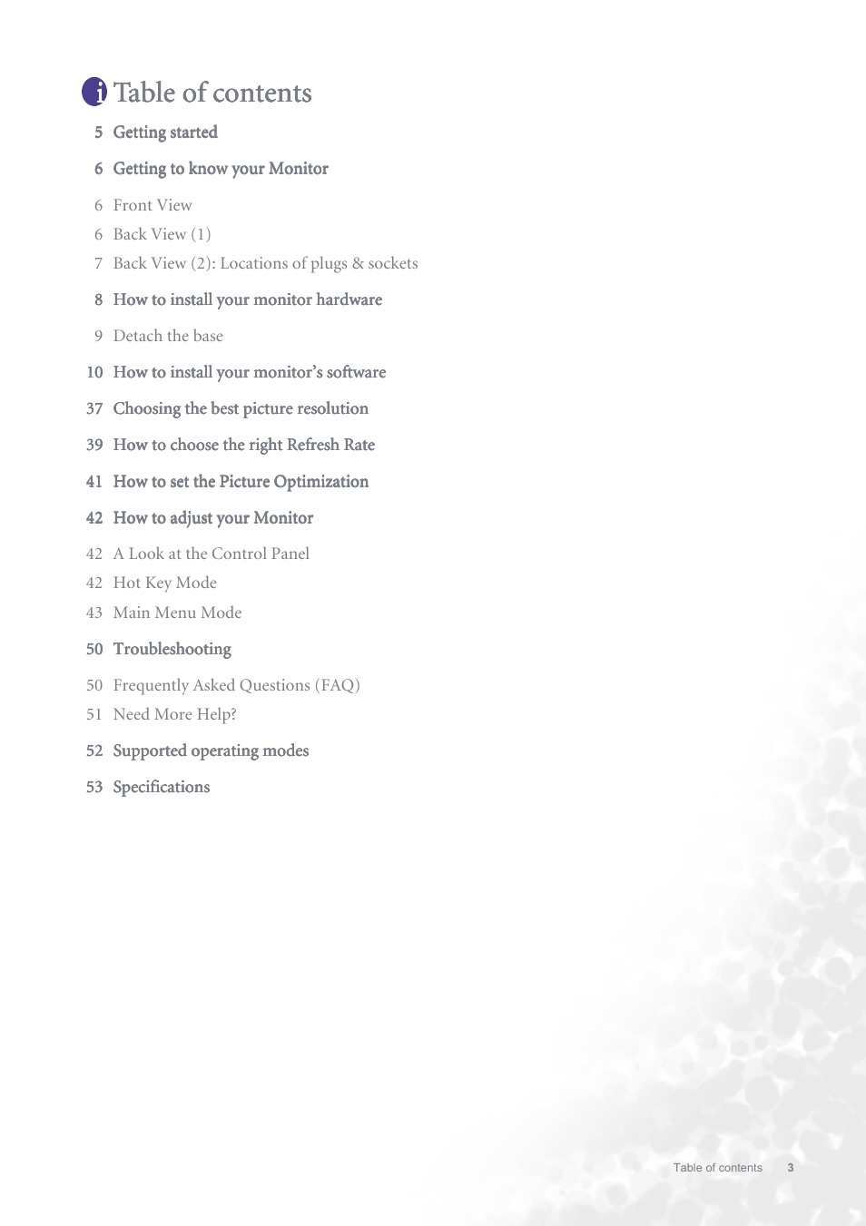 BenQ FP731 User Manual | Page 3 / 54