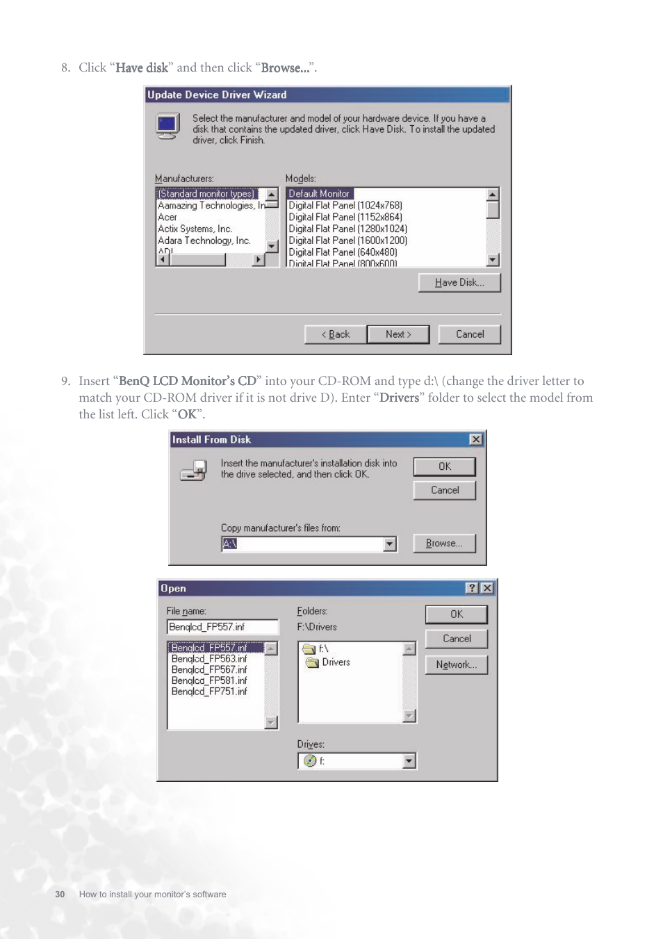 BenQ FP731 User Manual | Page 30 / 54