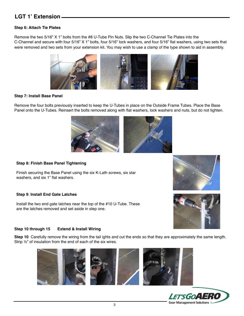 Lgt 1’ extension | Let's Go Aero LGT 1 Extension ACC 3075 User Manual | Page 3 / 4