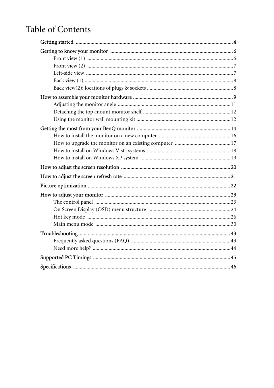 BenQ FP241VW User Manual | Page 3 / 47