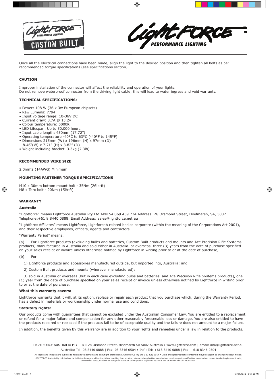 Lightforce LED 215 User Manual | Page 3 / 4