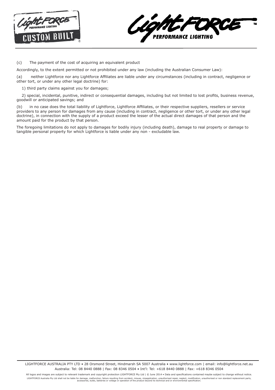 Lightforce LED 180 User Manual | Page 5 / 5