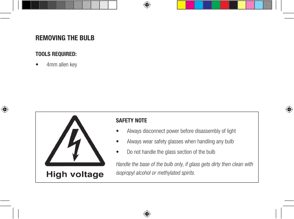 Removing the bulb | Lightforce 170 VENOM User Manual | Page 13 / 20