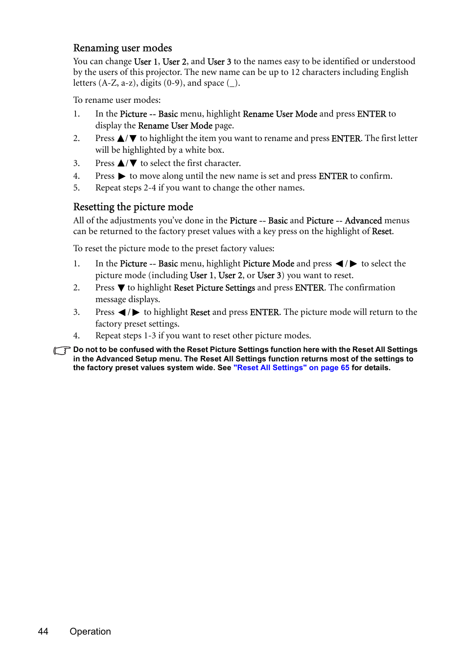 BenQ SP831 User Manual | Page 44 / 80