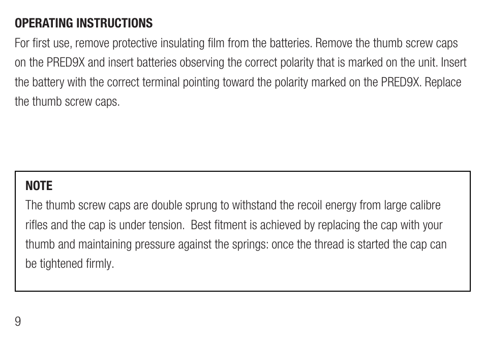 Lightforce PRED9X FIREARM MOUNTED LIGHT User Manual | Page 10 / 28