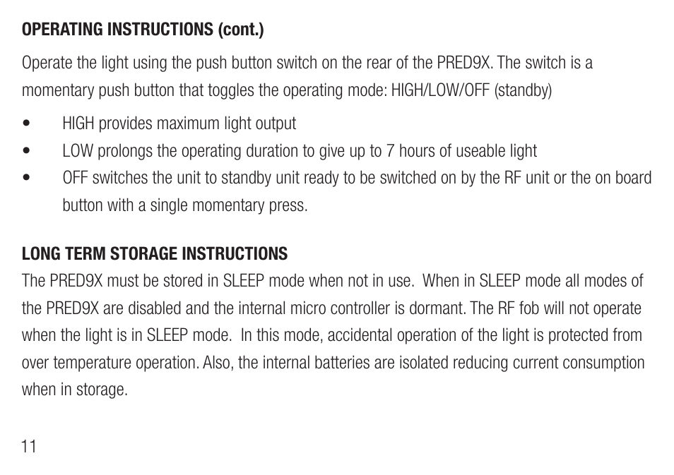 Lightforce PRED9X FIREARM MOUNTED LIGHT User Manual | Page 12 / 28