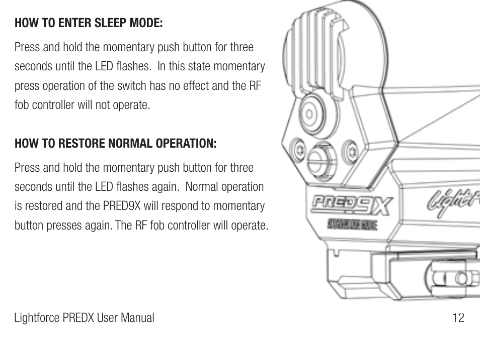 Lightforce PRED9X FIREARM MOUNTED LIGHT User Manual | Page 13 / 28