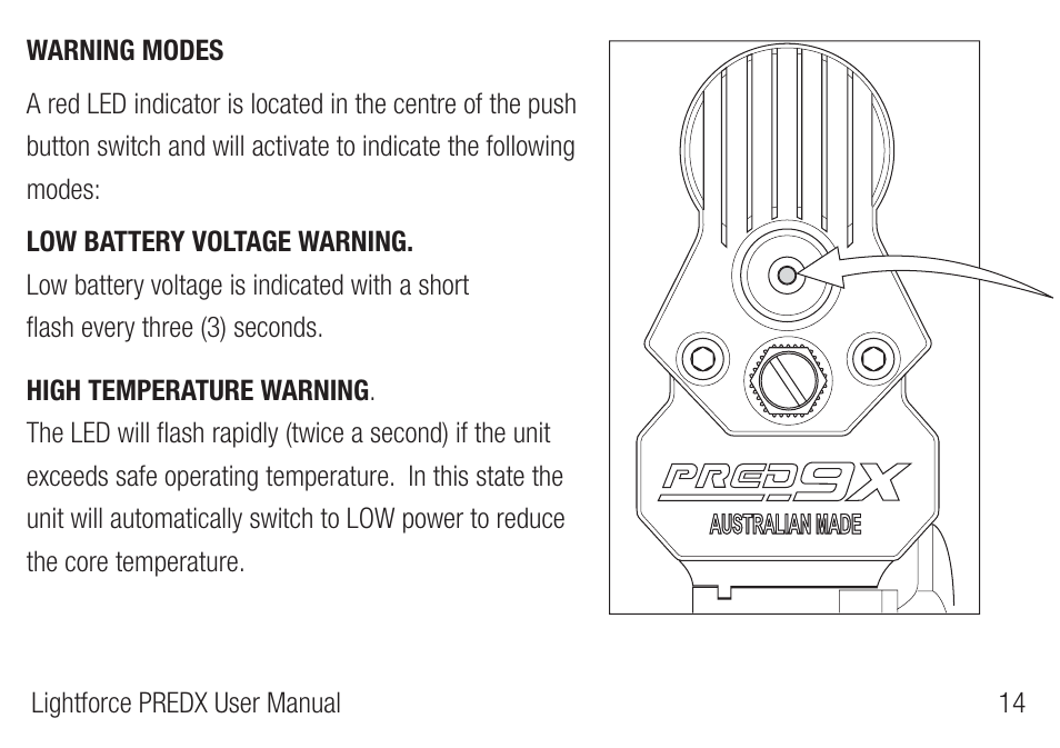 Lightforce PRED9X FIREARM MOUNTED LIGHT User Manual | Page 15 / 28