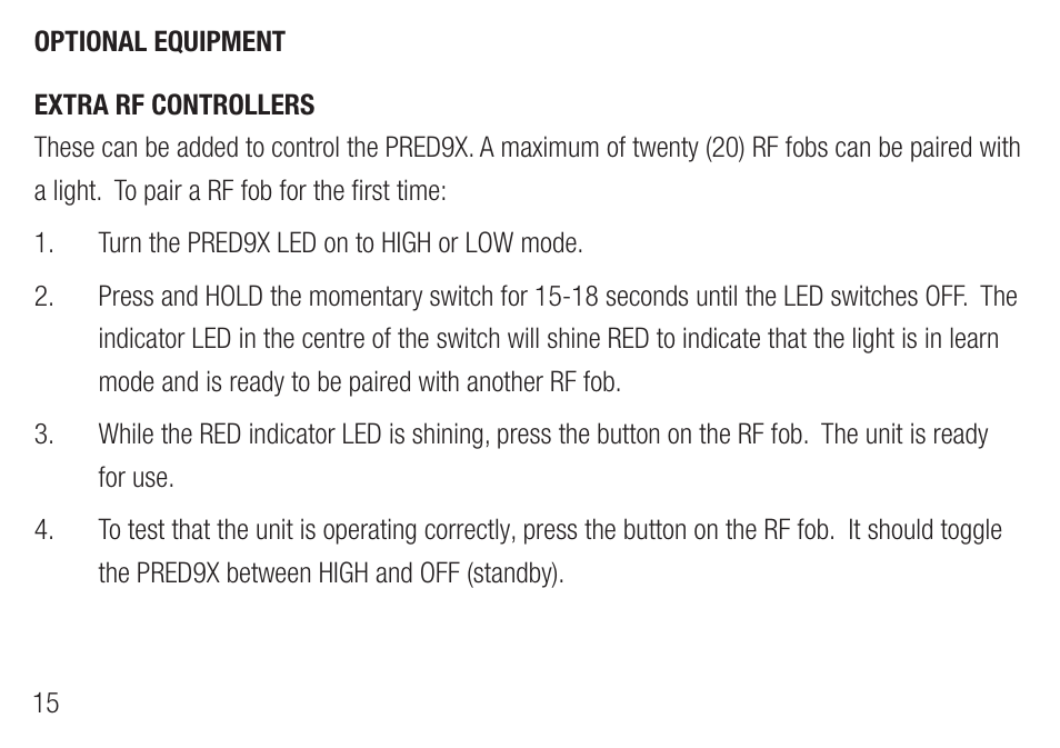 Lightforce PRED9X FIREARM MOUNTED LIGHT User Manual | Page 16 / 28