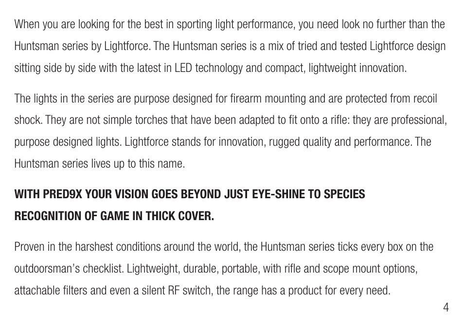 Lightforce PRED9X FIREARM MOUNTED LIGHT User Manual | Page 5 / 28