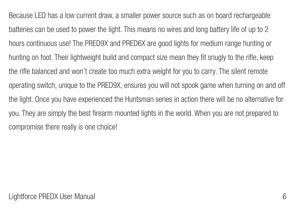 Lightforce PRED9X FIREARM MOUNTED LIGHT User Manual | Page 7 / 28