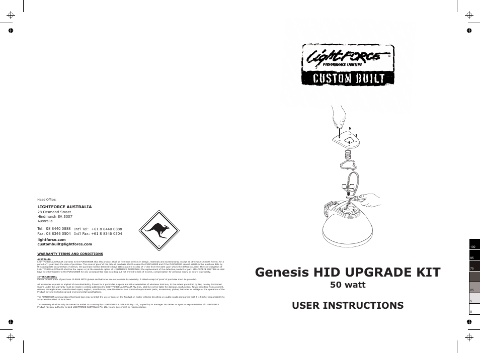 Lightforce Genesis HID UPGRADE KIT User Manual | 4 pages