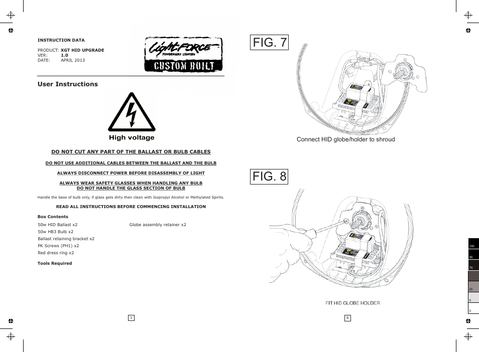Fig. 7, Fig. 8 | Lightforce Genesis HID UPGRADE KIT User Manual | Page 2 / 4