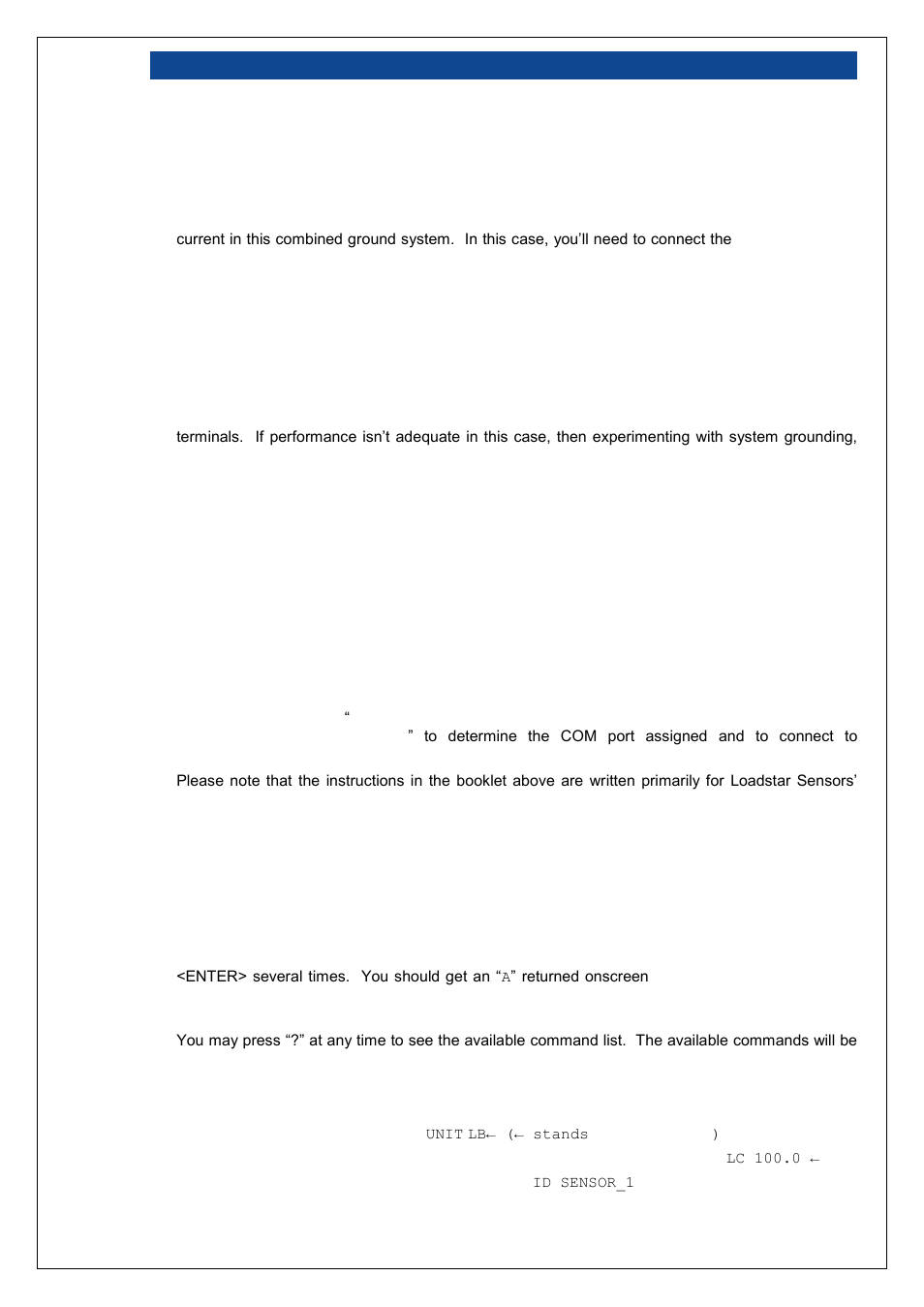 Install virtual com port drivers, Terminal command line operation, Initial set up of the di-1000 | Loadstar Sensors DI-1000U Digital Load Cell Interface Manual User Manual | Page 13 / 25