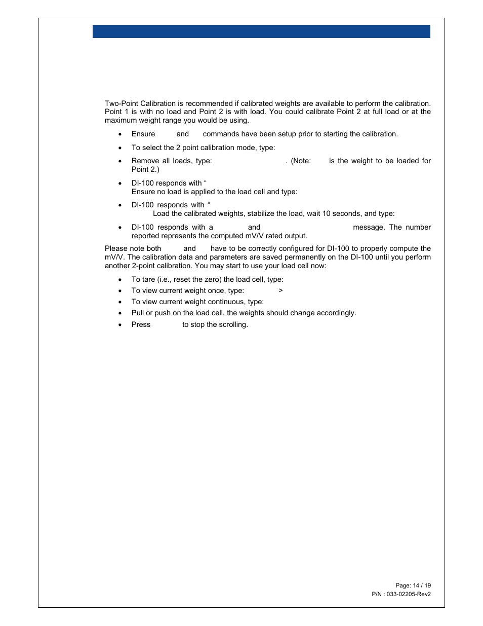 Loadstar Sensors DI-100U Digital Load Cell Interface Manual User Manual | Page 14 / 19