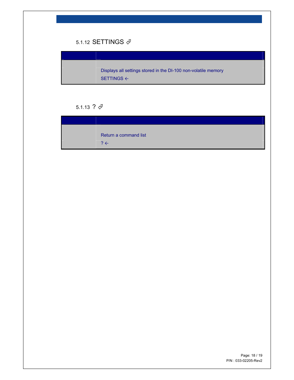 Settings | Loadstar Sensors DI-100U Digital Load Cell Interface Manual User Manual | Page 18 / 19