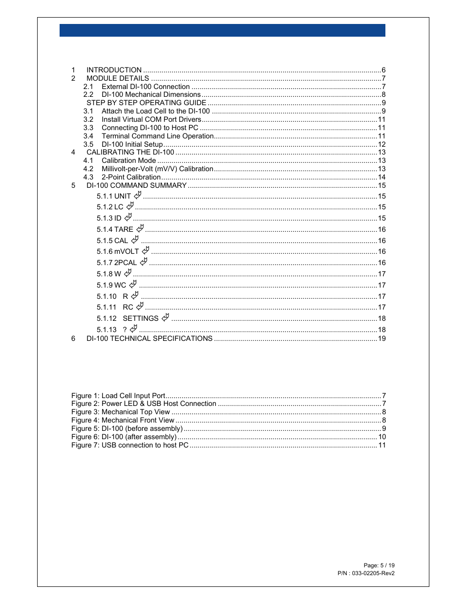 Loadstar Sensors DI-100U Digital Load Cell Interface Manual User Manual | Page 5 / 19
