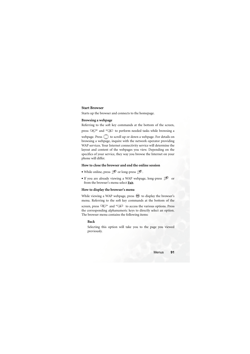 Start browser | BenQ M300 User Manual | Page 105 / 138