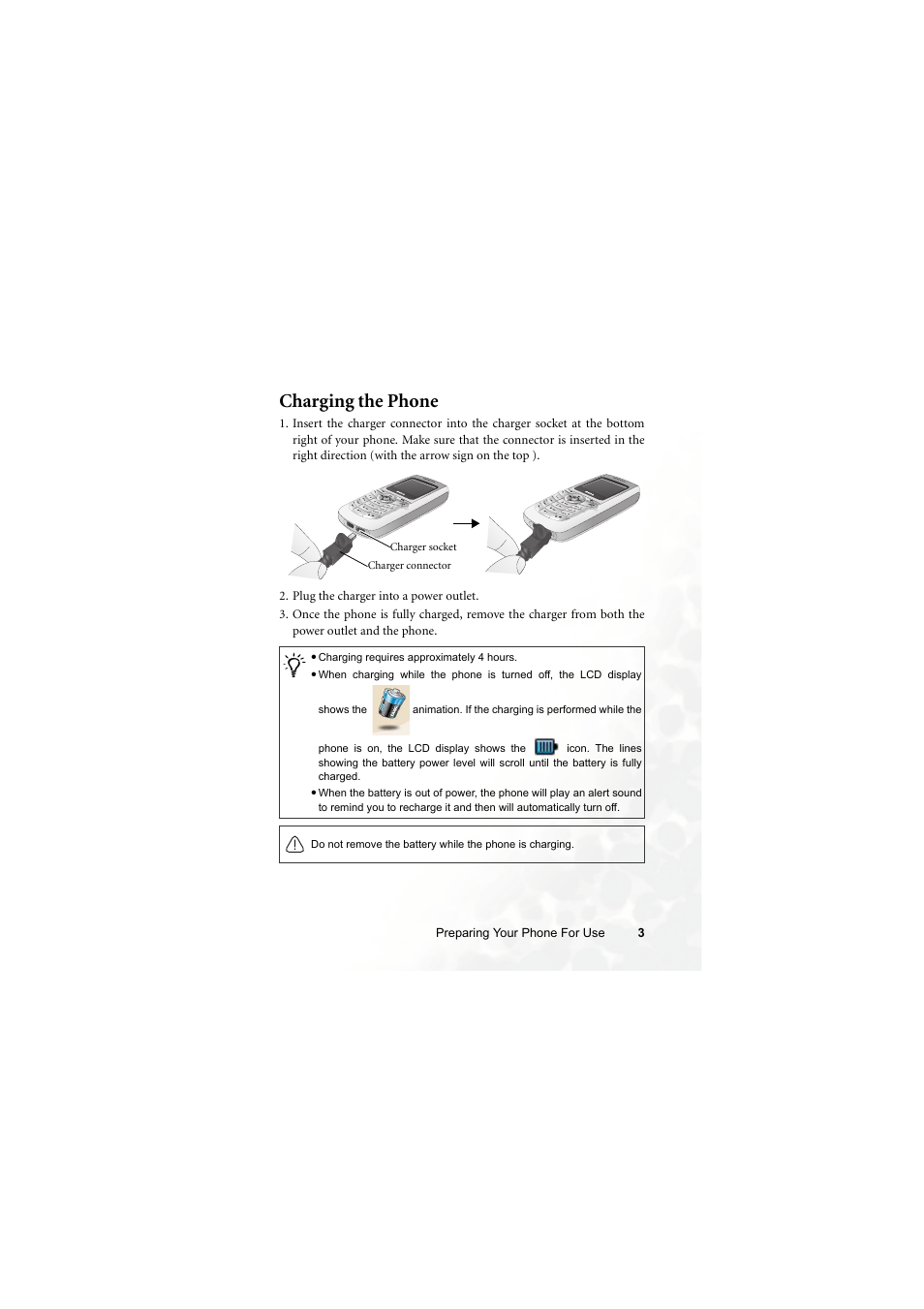 Charging the phone | BenQ M300 User Manual | Page 17 / 138