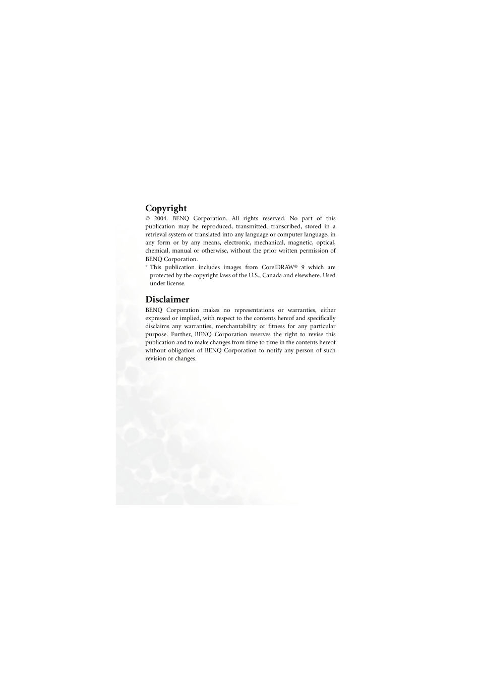 Copyright, Disclaimer | BenQ M300 User Manual | Page 2 / 138