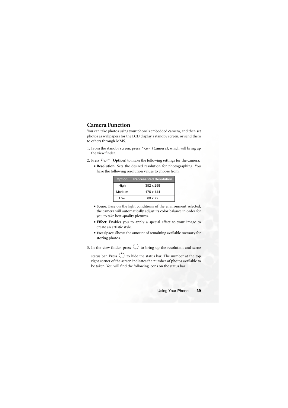 Camera function | BenQ M300 User Manual | Page 53 / 138