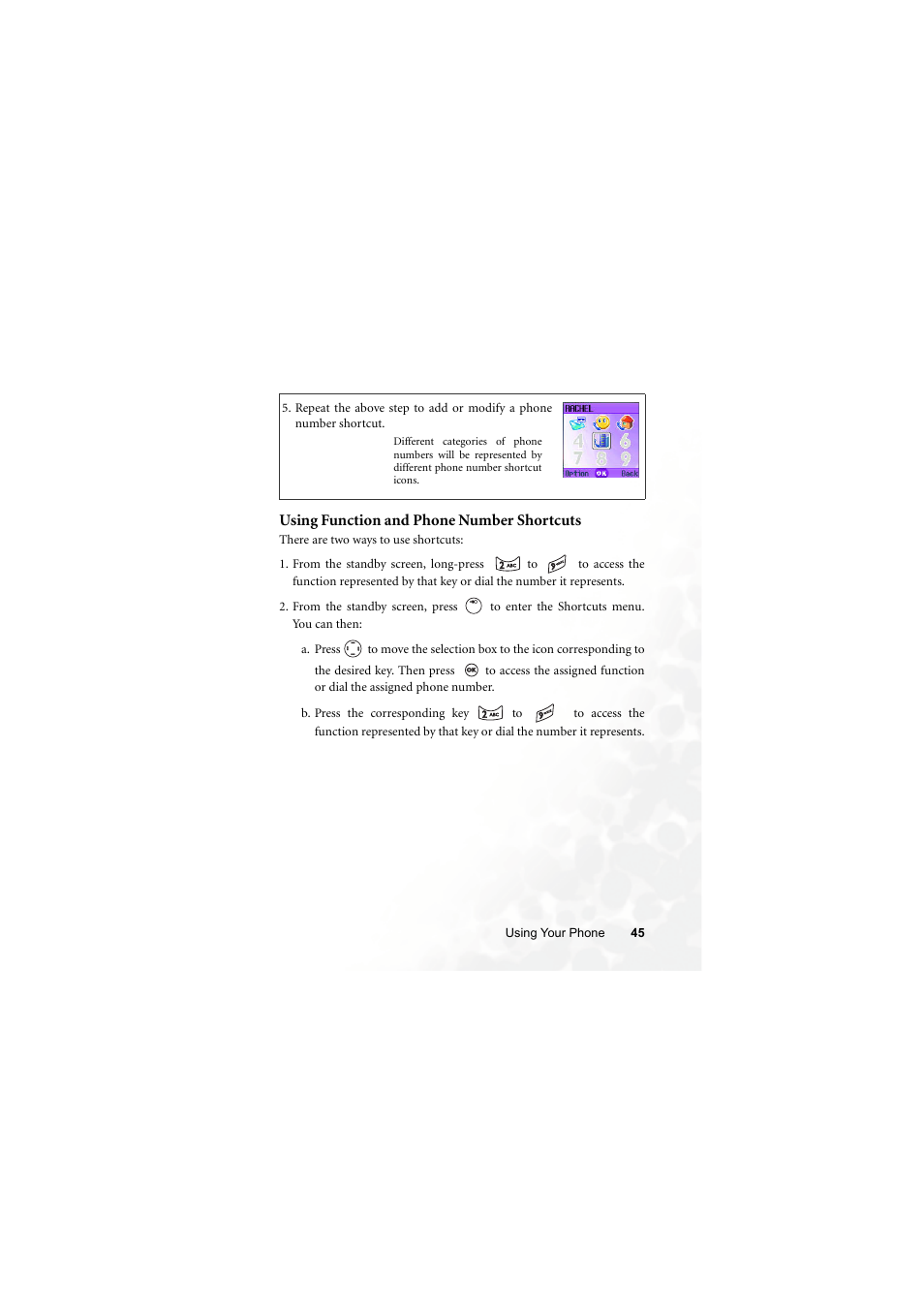 Using function and phone number shortcuts | BenQ M300 User Manual | Page 59 / 138