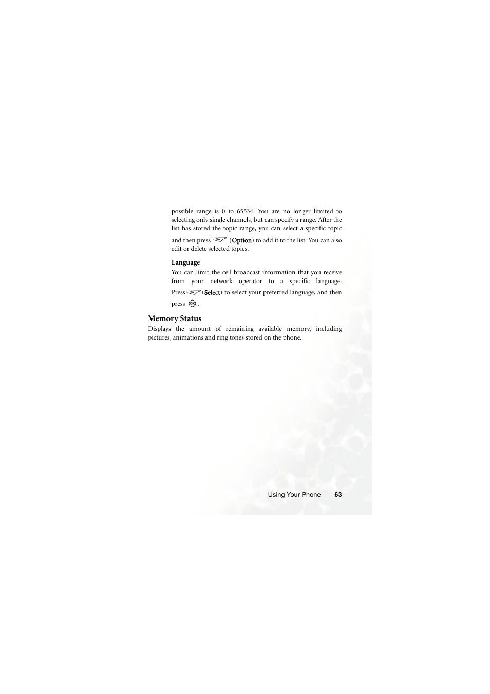 Memory status | BenQ M300 User Manual | Page 77 / 138