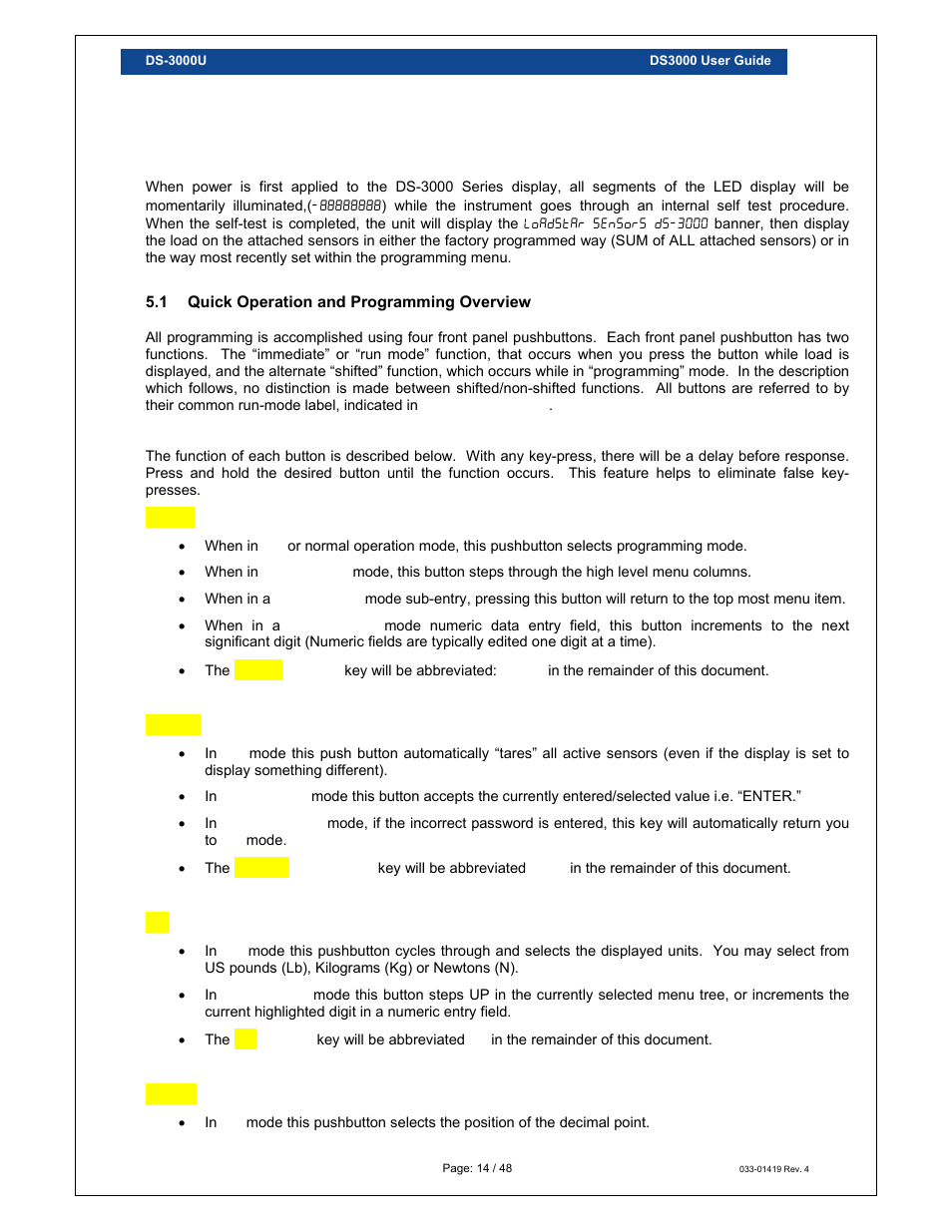 Loadstar Sensors DS-3000 Digital Load Cell Display & Controller User Manual | Page 14 / 48